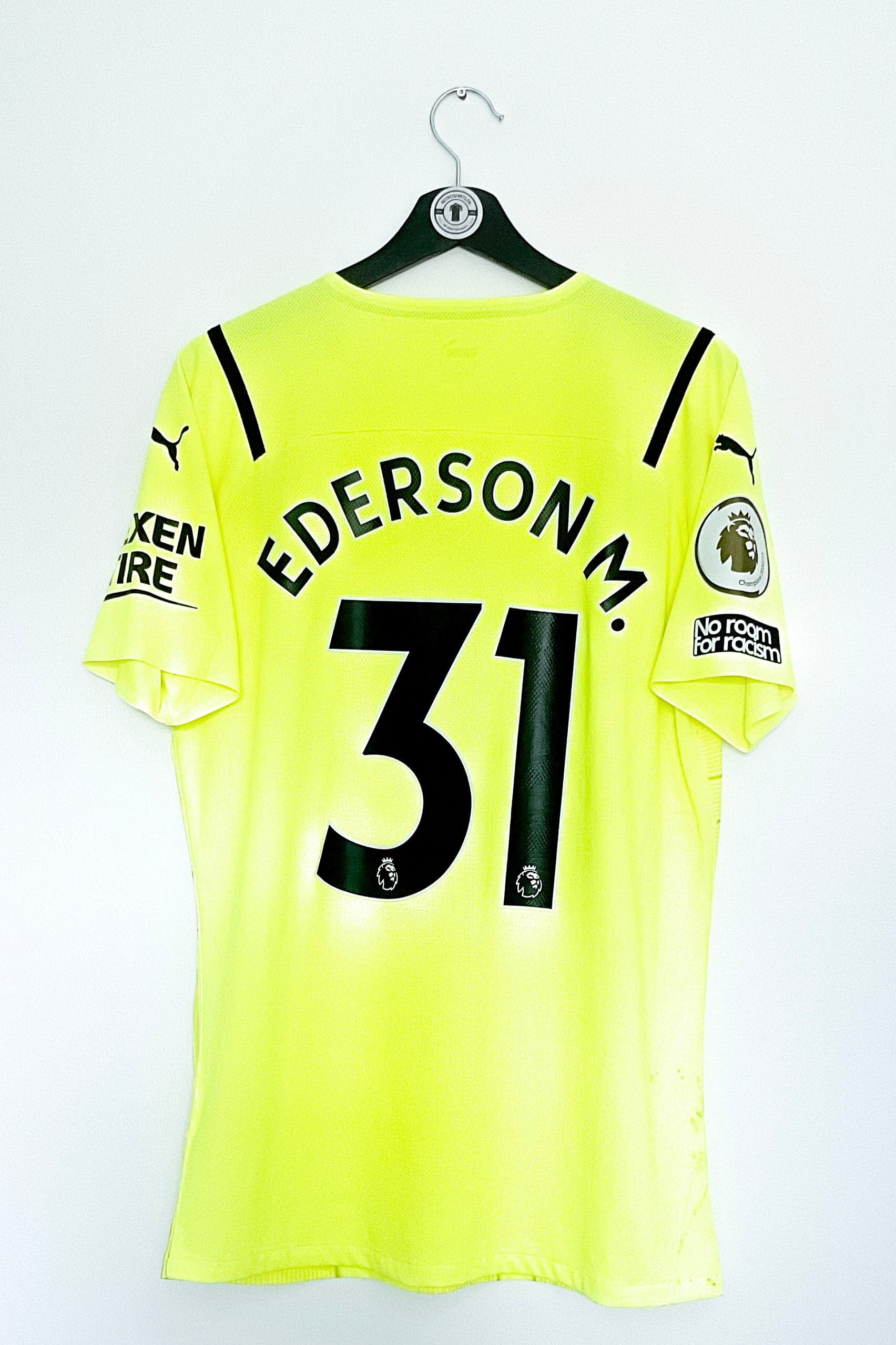 Manchester City 2021/2022 Målmandstrøje Ederson M.31 Matchworn